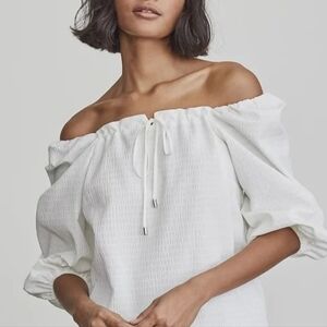 Elizabeth And James Crinkle Off Shoulder Top